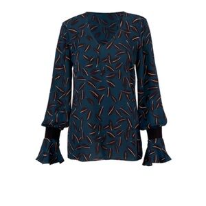 CAbi - Shadow Leaf Blouse (3763) NWOT